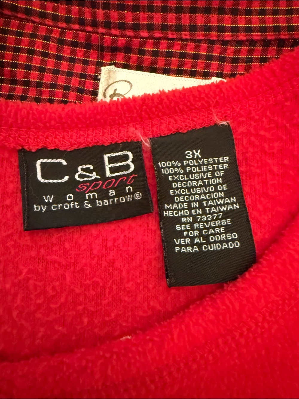 croft & barrow Red Holiday Snowman Button Cardigan - Picture 7 of 7